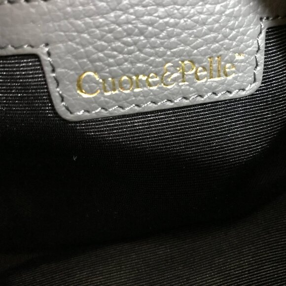 NEW! Cuore & Pelle Designer Pebbled Leather Sage Green Satchel Shoulder Bag - Picture 9 of 16